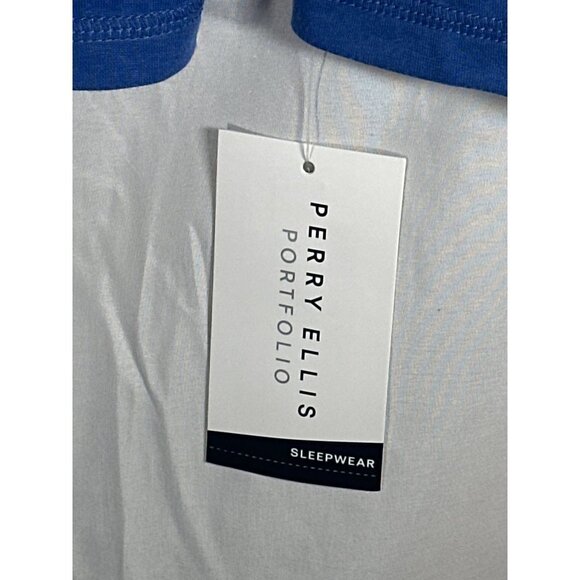 Perry Ellis Portfolio Men's Solid Long-Sleeve Pajama T-Shirt - Blue, NWT, Size S - Picture 4 of 6